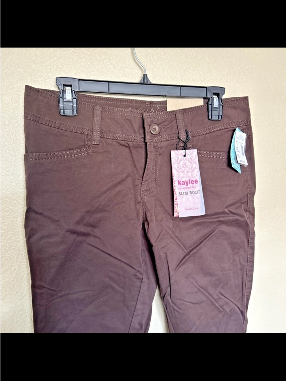 Maurices Kaylee Slim Boot Pants in Dark Brown